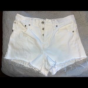 Madewell white denim shorts